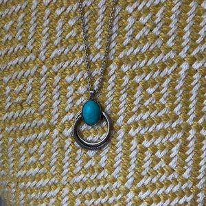 Long Turquoise Pendant Necklace